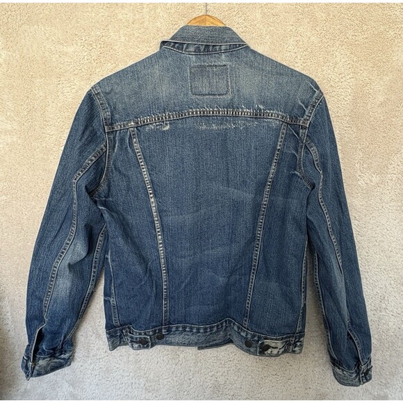 Levi Strauss & Co Mens Sz M Denim Trucker Jacket Blue 100% Cotton Snap 72334 - Picture 2 of 5
